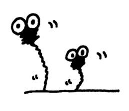 Gentle Worm by YUKA sticker #11914140