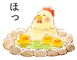 Many chickens in a yard sticker #11914640