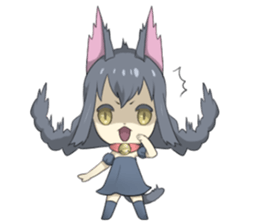 Girl & BlackCat sticker #11918947