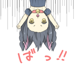 Girl & BlackCat sticker #11918969