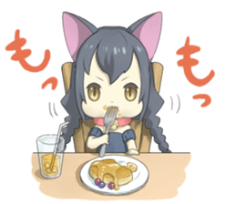 Girl & BlackCat sticker #11918976