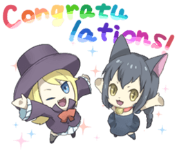 Girl & BlackCat sticker #11918978