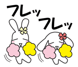 Double Rabbit Combi Large Font Polite sticker #11922076
