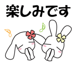 Double Rabbit Combi Large Font Polite sticker #11922084