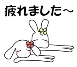 Double Rabbit Combi Large Font Polite sticker #11922086