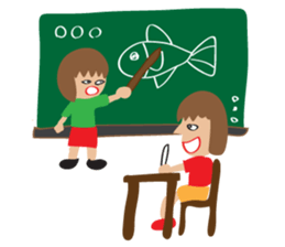 Children's Painting girl style (English) sticker #11922906