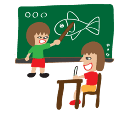 Children's Painting girl style (English) sticker #11922906