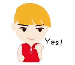Blond little boy sticker #11930939