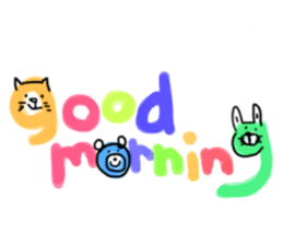 Rabbit and bear and cat. sticker #11931367