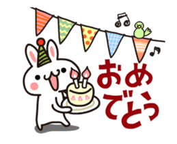 Strange! Kawaii rabbit surpris Sticker. sticker #11932672