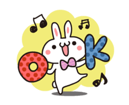 Strange! Kawaii rabbit surpris Sticker. sticker #11932683