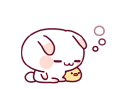 Animation of a rabbit and the chick sticker #11937608