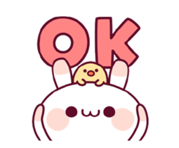 Animation of a rabbit and the chick sticker #11937610