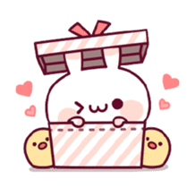 Animation of a rabbit and the chick sticker #11937618