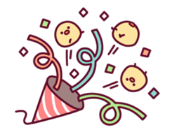 Animation of a rabbit and the chick sticker #11937619