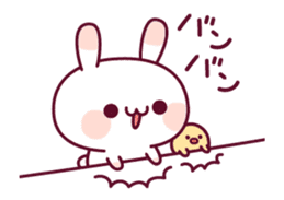 Animation of a rabbit and the chick sticker #11937622