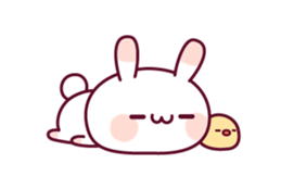 Animation of a rabbit and the chick sticker #11937624
