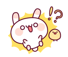 Animation of a rabbit and the chick sticker #11937627