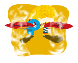 Boy and Blue bear move.2 sticker #11937672