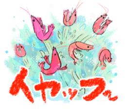 Shrimp covered sticker #11943524