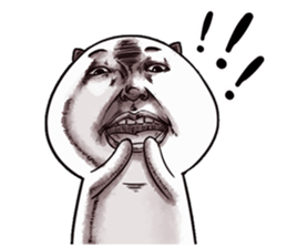 Weird face cat sticker #11943881