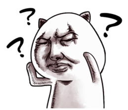 Weird face cat sticker #11943882