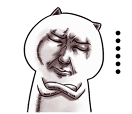 Weird face cat sticker #11943885