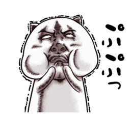 Weird face cat sticker #11943907