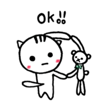 Cat, from time to time bear sticker #11945065