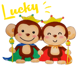 Smiling little monkey sticker #11950870