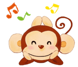 Smiling little monkey sticker #11950872