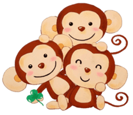 Smiling little monkey sticker #11950873