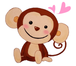 Smiling little monkey sticker #11950875