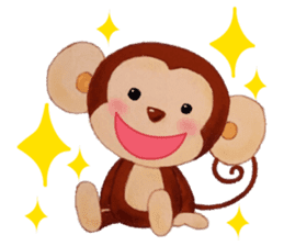 Smiling little monkey sticker #11950878
