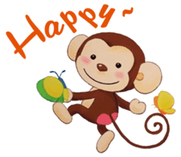 Smiling little monkey sticker #11950880