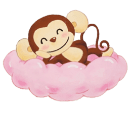 Smiling little monkey sticker #11950881