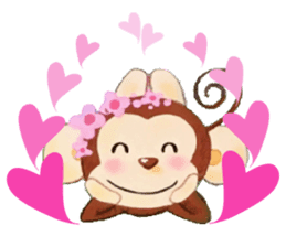 Smiling little monkey sticker #11950884