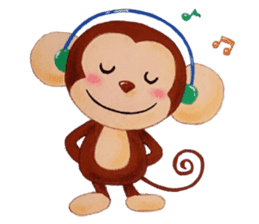 Smiling little monkey sticker #11950886