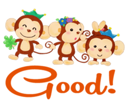 Smiling little monkey sticker #11950887