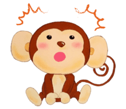 Smiling little monkey sticker #11950891
