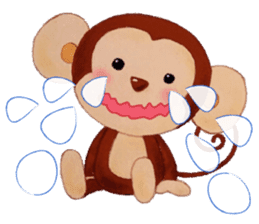 Smiling little monkey sticker #11950898