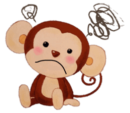 Smiling little monkey sticker #11950899