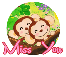 Smiling little monkey sticker #11950902