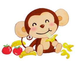 Smiling little monkey sticker #11950903