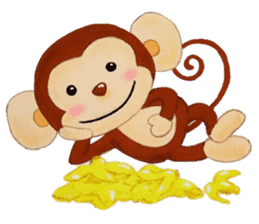 Smiling little monkey sticker #11950905