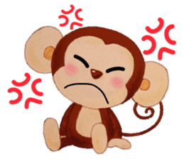 Smiling little monkey sticker #11950906