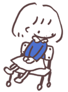 heart warming girl & rabbit 3 sticker #11955830