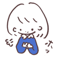 heart warming girl & rabbit 3 sticker #11955831