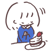 heart warming girl & rabbit 3 sticker #11955841