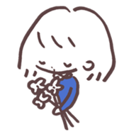 heart warming girl & rabbit 3 sticker #11955843